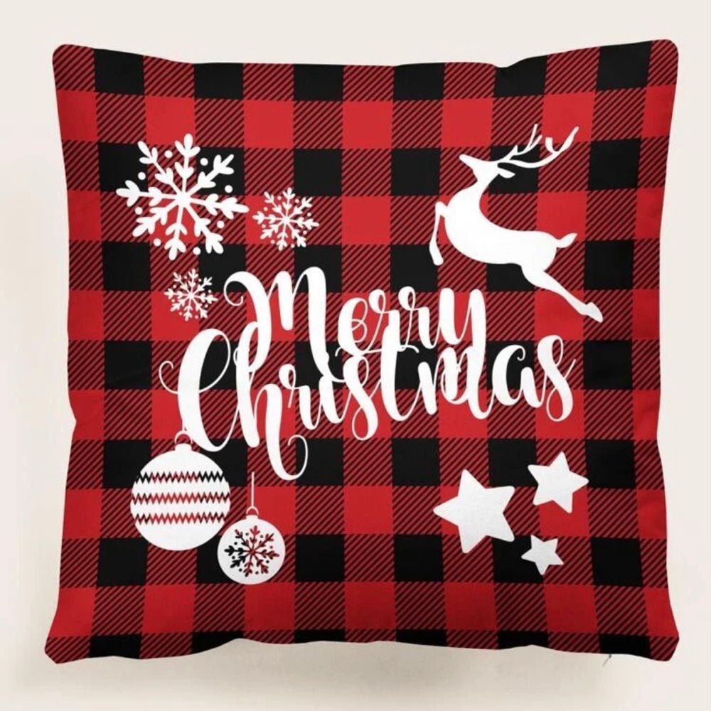 Merry Christmas Holiday Throw Pillow Cover